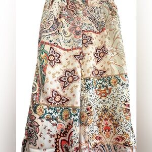 RACHEL ZOE Paisley Print Wide-Leg Pants Size M